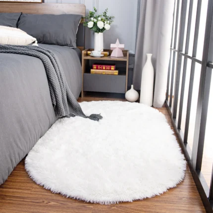 Thicken Faux Fur Area Rugs Oval fluffy Long Hair Carpet Floor mats plush Soft door Mat bedside carpets for bedroom living room