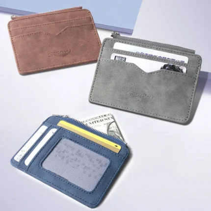 Vegan Wallets Wallet Multi-Card Card Leather Holder Card Fabric Package Frosted Holder Men Wallet Men'S Wallet With Chain 카드지갑