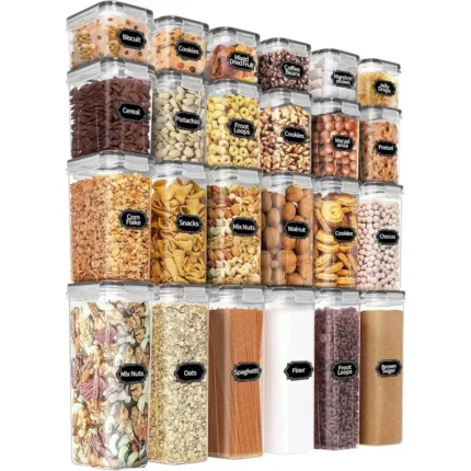 Airtight Food Storage Containers Set with Lids - 24 PCS, BPA Free Kitchen and Pantry Organization, Plastic Leak-proof Canisters