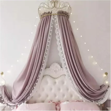 Canopy Bed Frame,Mosquito Net for Bed,Princess Lace Bed Canopy, Double Layer Bed Curtains Mosquito Net Nursery Play Room Decorat