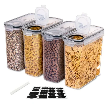4L  Airtight Cereal Storage Container Moistureproof Insect Proof Rice Bucket Food Storage Box Plastic Transparent Sealed Tank