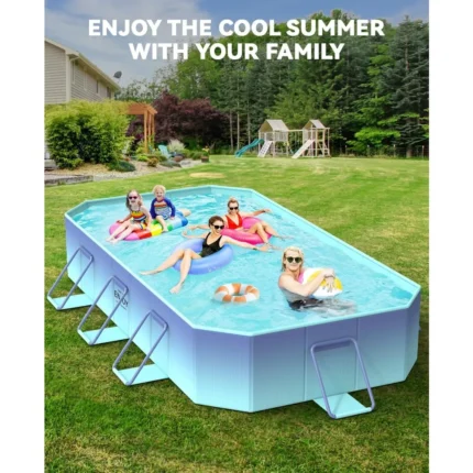 Non-inflatable swimming pool, portable children's pool for children and adults, folding pool with metal brackets