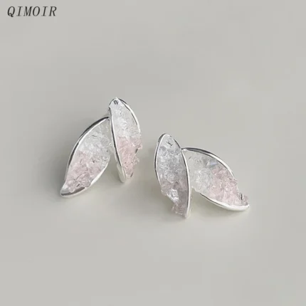 Glass Crystal Leaves Post Earrings For Women Fancy Elegant New Styles Trendy Fashion Jewelry Wholesales Accessories Gifts C1661