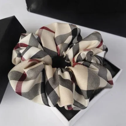 Europe and the United States New Best-selling Large Intestine Hair Circle Color Printed Fabric Plaid Circle Headdress